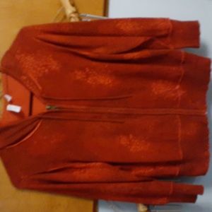 Relativity hooded sweater  orange and brown  size medium